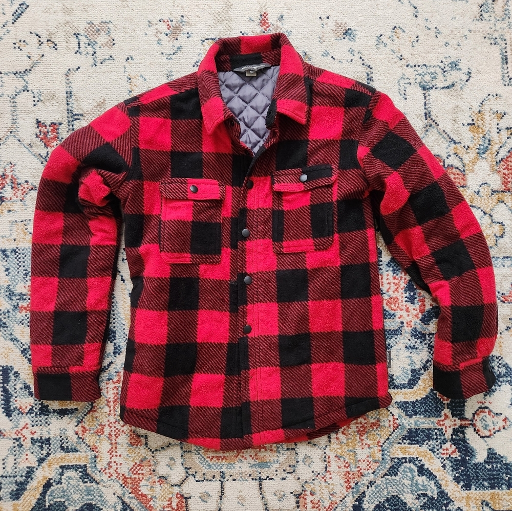 Eddie Bauer Kids Plaid Fleece Jacket Size Small 7/8
